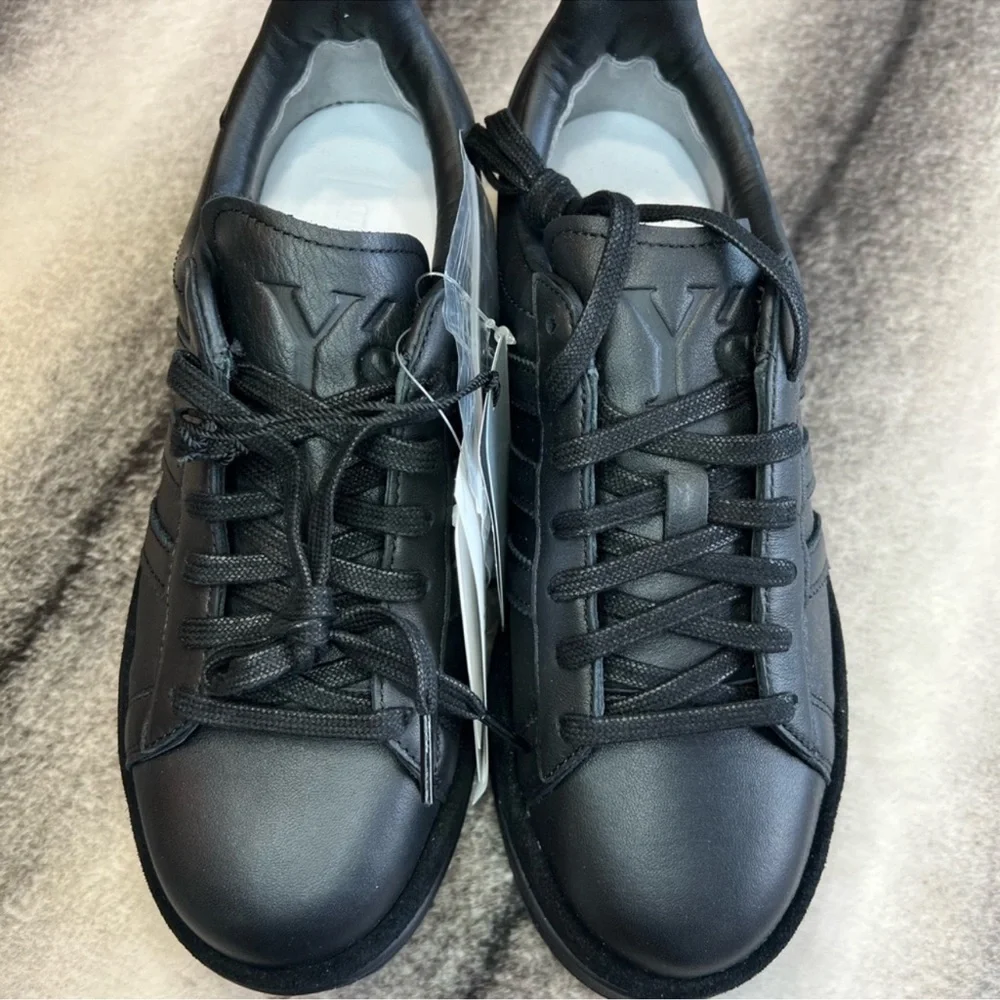 Y’s by Yohji Yamamoto Y’s adidas Wedge Stan Black Leather Sneakers